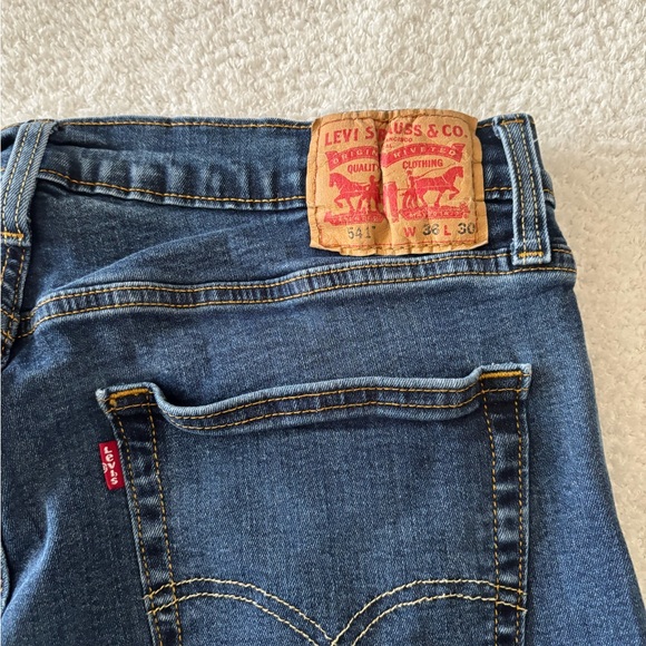 Levi's Dark Blue Straight Men's Jeans W36 L 30 - Picture 3 of 13